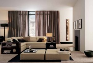 Stue i højteknologisk stil (17 fotos): smuk rumdekoration