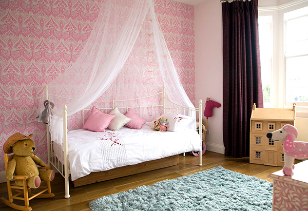 Nursery for the girl with a canopy bed
