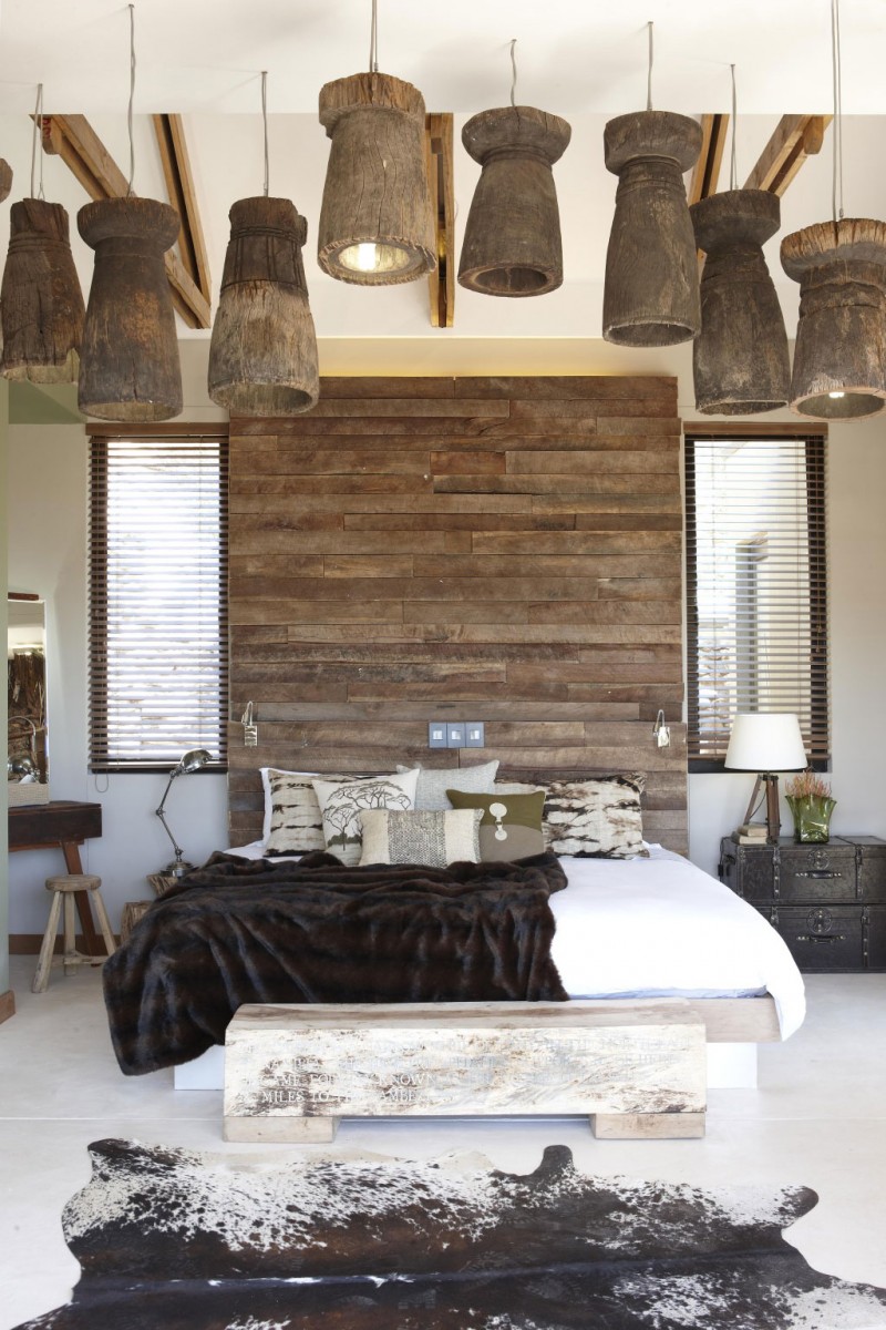 Υπνοδωμάτιο από την Αφρική με λεπτομέρειες από ξύλο