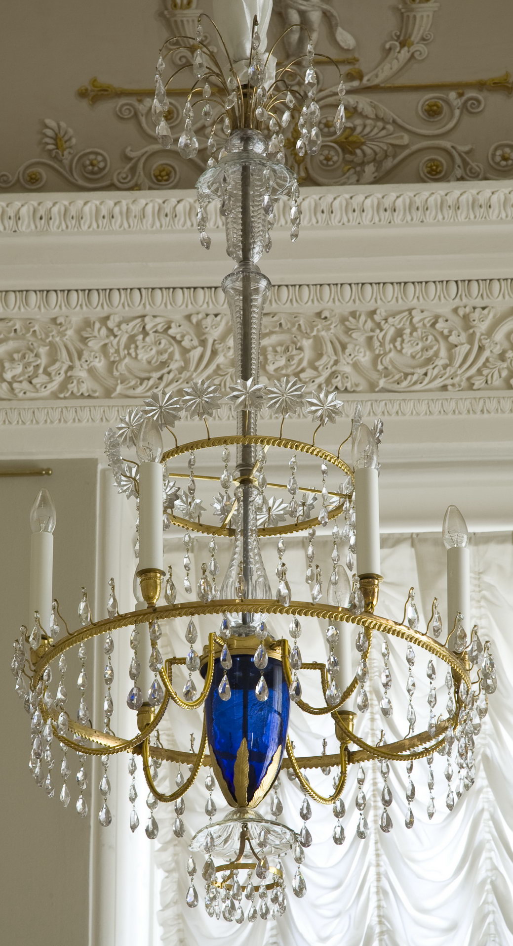 Chandelier with gilding in the interior