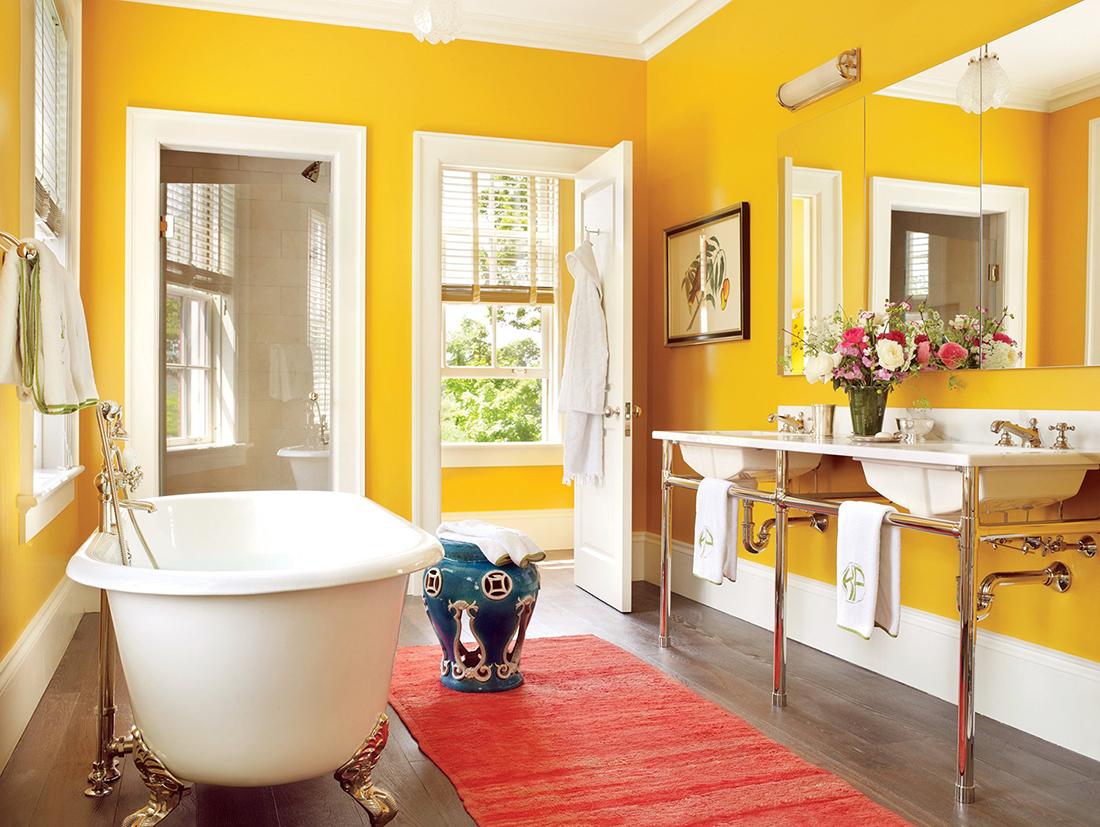 Κίτρινο χρώμα για τοίχους μπάνιου