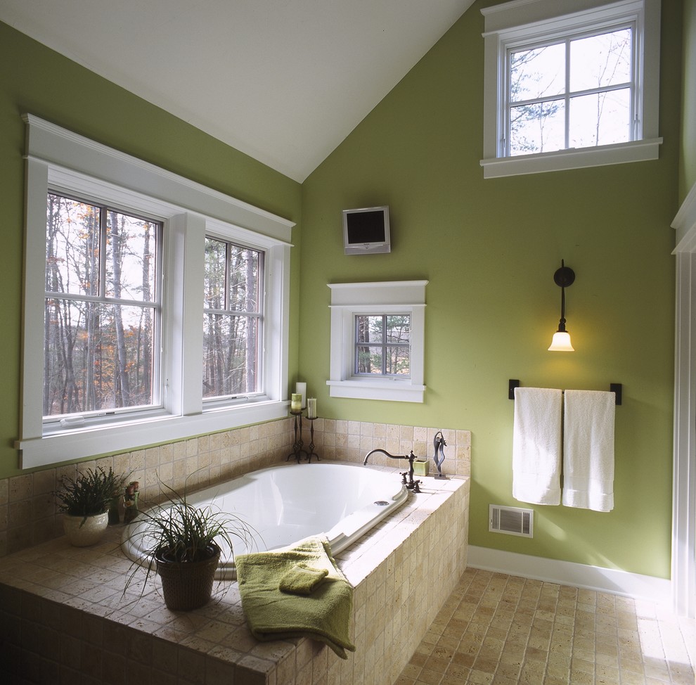 Πράσινο και καφέ αττικό μπάνιο