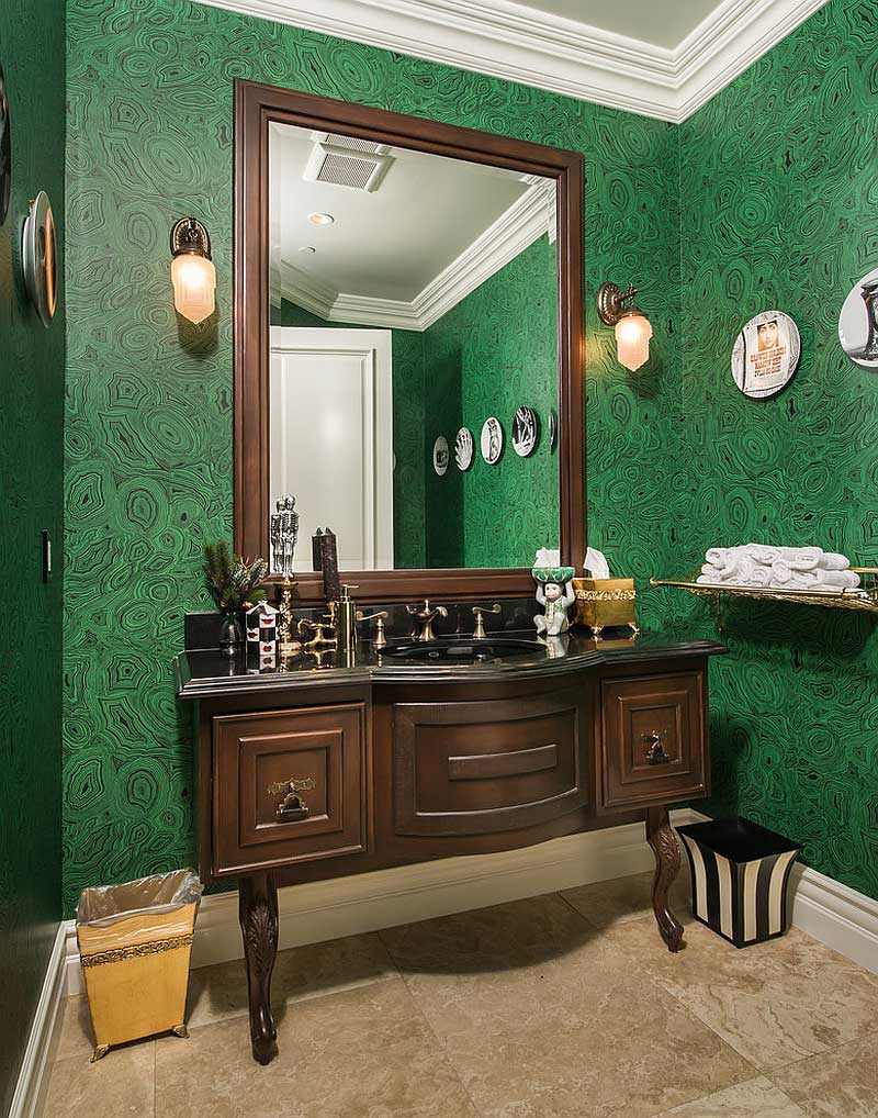 Καφέ πράσινο κλασικό μπάνιο