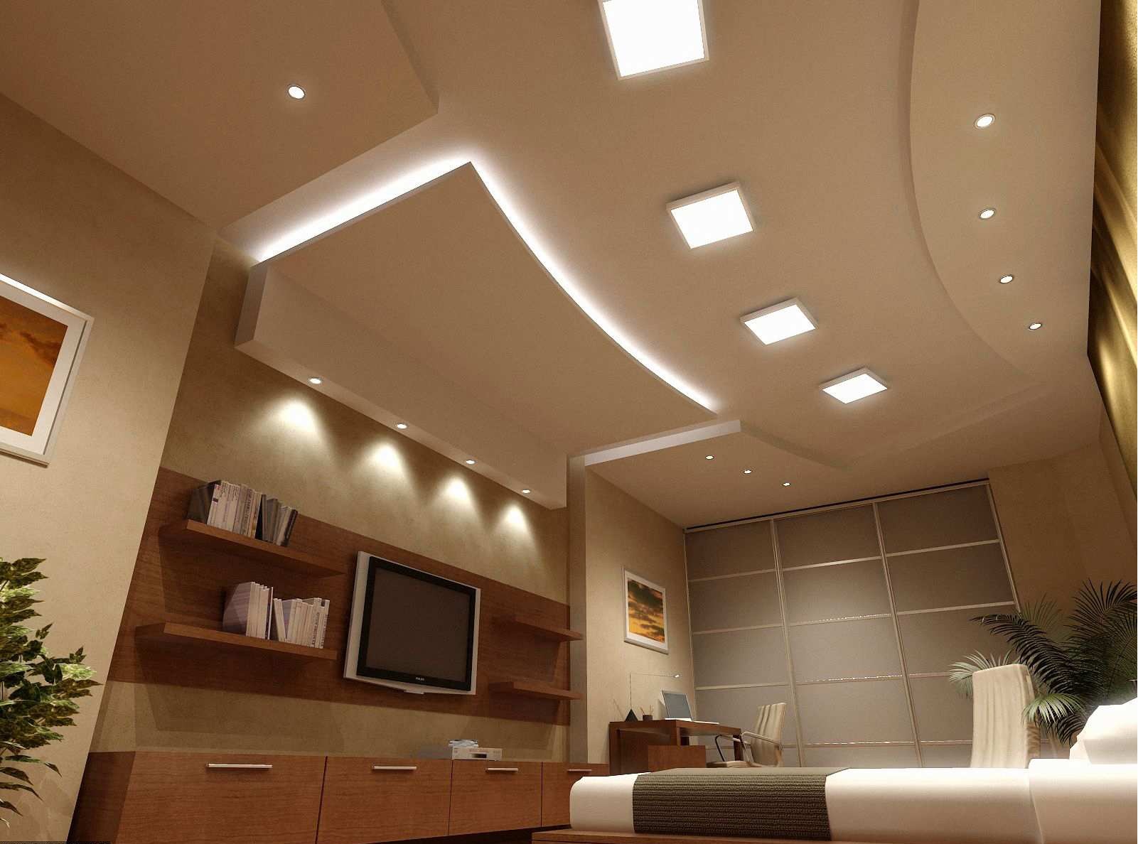 Συνδυασμένη οροφή με φώτα