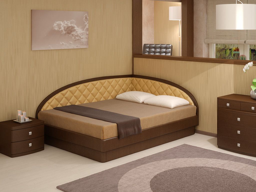 Γωνιακό κρεβάτι με διπλό κεφαλάρι