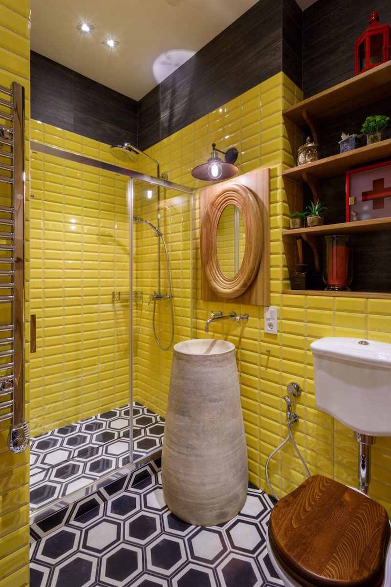 Κίτρινο πλακάκι τουαλέτας