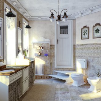 Luminoso bagno in stile provenzale