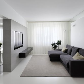 Aconchegante sala de estar minimalista