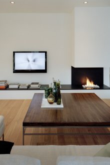 Belos detalhes da decoração na sala de estar ao estilo do minimalismo