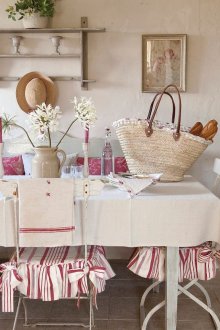 White and Pink French Style Dining Room