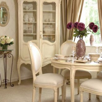 Light beige French style dining room furniture