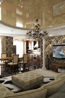 Sala de estar / jantar em estilo clássico