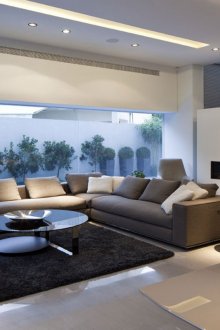 White walls in a modern living room