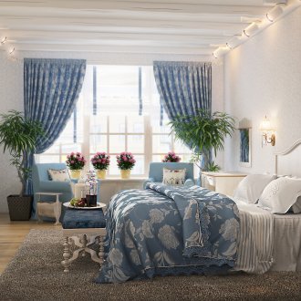 Büyük Provence tarzı yatak odası penceresi