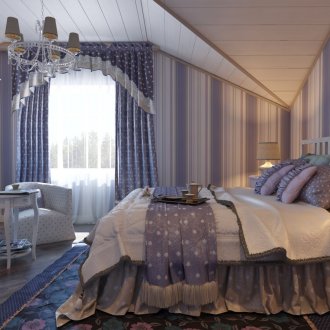Provence tarzında güzel tavan yatak odası