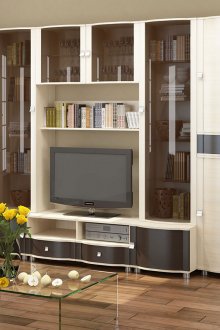 Classica parete beige e marrone nel soggiorno