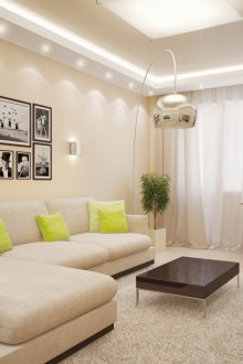 Oturma odasında fildişi ve diğer renkler