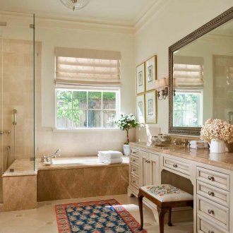 Banyo iç kısımlarında bej tonları
