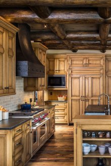 Different shades of brown in a country style kitchen