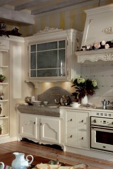 Small country kitchen in bright colors