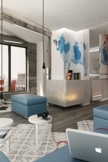 Mavi salon mobilyaları