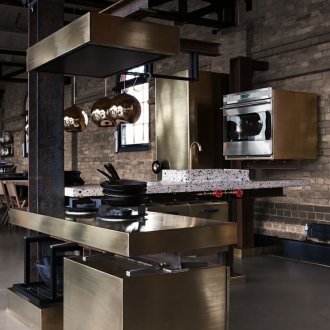 Bronz gri loft tarzı mutfak