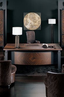 Kahverengi ve siyah art deco ofis mobilyaları