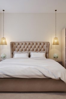 Cozy beige and brown bedroom