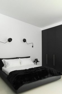 Black and white hi-tech bedroom