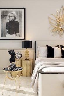 Black and White Art Deco Bedroom