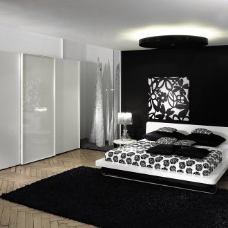 Black and white cream floor bedroom
