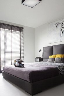 Minimalist black and white bedroom