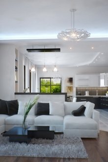 Sofa sudut putih minimalis
