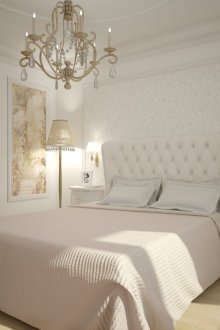 Weiße Möbel im Schlafzimmer im klassischen Stil