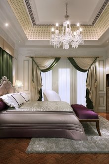 Schöne Möbel im Schlafzimmer im klassischen Stil