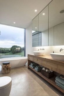 Mobile bagno con piano in legno