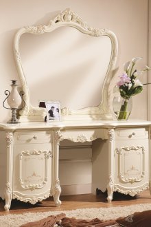 Beige dressing table in the bedroom