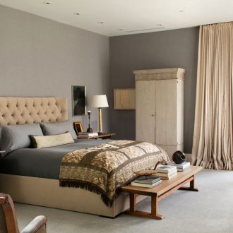 Beige and gray bedroom