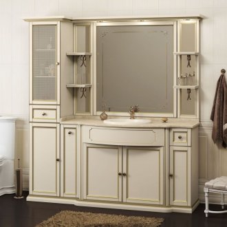 Banyo için beyaz kayın standı
