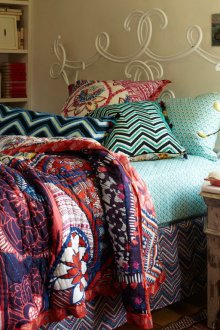 Colorful plaid in the bedroom