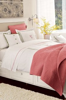 Coral Quilted Bedspread