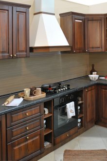 Black and Brown Country Style Kitchen Set