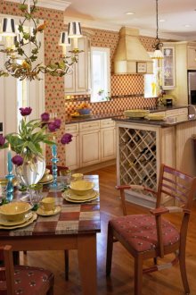 Beige and brown country style kitchen