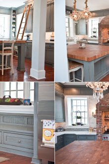 Brick decor in the country style kitchen