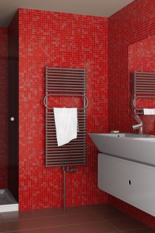 Kırmızı ve beyaz banyo iç