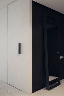 Siyah ve beyaz minimalist koridor