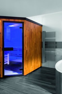 Sauna d'angle dans l'appartement