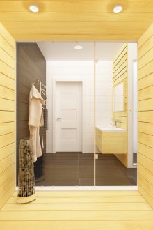 Finition sauna et baignoire bois