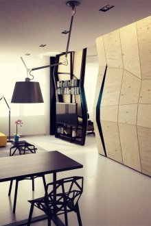 Techo blanco en el salón-comedor al estilo constructivista.