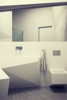 Baño constructivo estilo blanco